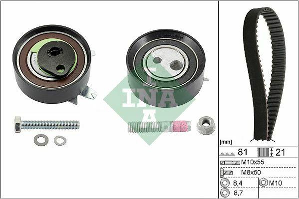 INA 530006210 Timing Belt for VW T4 2.5 TDI - 81 Teeth — Belts