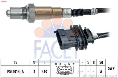Facet 108362 Oxygen Sensor 1 Konum Opel Corsa D Astra J Mokka Insignia A Meriva B A14net A14xer — Oxygen & Air-Fuel
