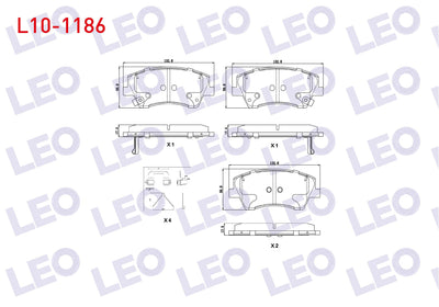 LEO L10-1186 Brake Pad Front with Wear Indicator Cable Drilled Thin with Bracket Hyundai Elantra 1.6 CRDi-1.6 D-Cvvt 2015