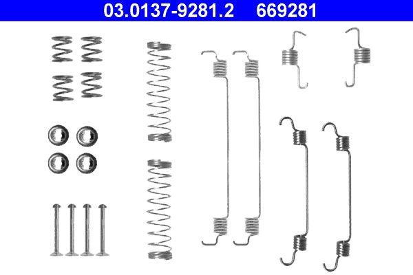ATE 03.0137-9281.2 Brake Spring Set Peugeot 208 /307 /Citroen C2 /C3 /C4 Rear — Brake Cables & Hardware