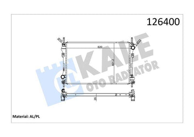 Kale 0222271AB Water Radiator 1 Row Ford Transit V184 2.4 TDCi without A/C 01-06 — Radiators & Fans