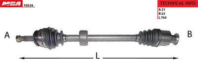 MGA 70534 700071 Axle Complete Right without ABS Logan Sandero 1.4 K7j — Axles, CV Joints & Boots