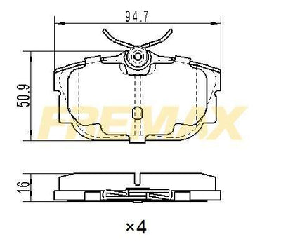 Fremax FBP-1162 Rear Brake Pad (Carbon Formula) VW Transporter T4 91-2003 (without Connector) — Brake Pads
