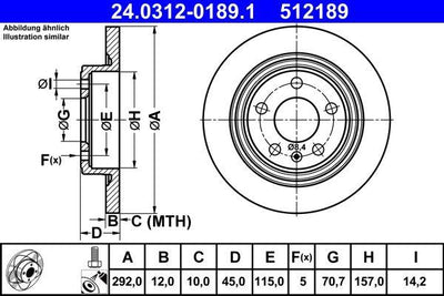 ATE 24.0312-0189.1 Brake Disc — Brake Rotors & Drums