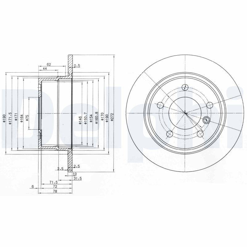 Delphi BG3040 Brake Disc (Twin Pack), Deliksiz — Brake Rotors & Drums