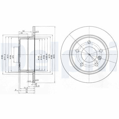Delphi BG3040 Brake Disc (Twin Pack), Deliksiz — Brake Rotors & Drums