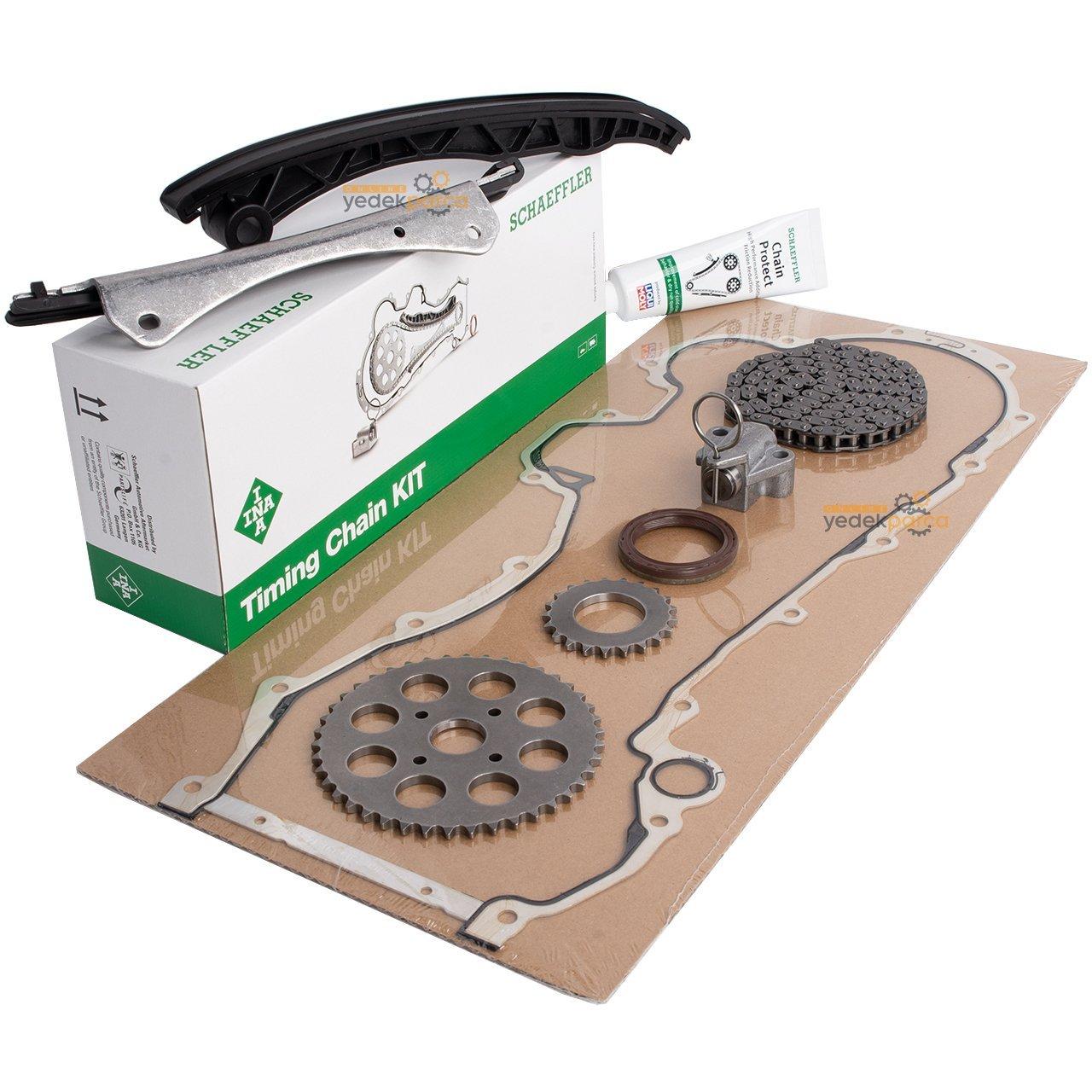 INA timing chain set for Fiat Egea, Components of INA timing chain set INA Timing Chain Set for Fiat Egea 1.3 Diesel - Complete Set with Oil Pump Gasket | For Vehicle Owners and Automobile Mechanics INA Timing Chain Set for Fiat Egea 1.3 Diesel fiat-egea, timing-chain-set, diesel-engine-parts, ina-products, automobile-repair, vehicle-maintenance, engine-performance, oil-pump-gasket, mechanics-tools, ai-generated