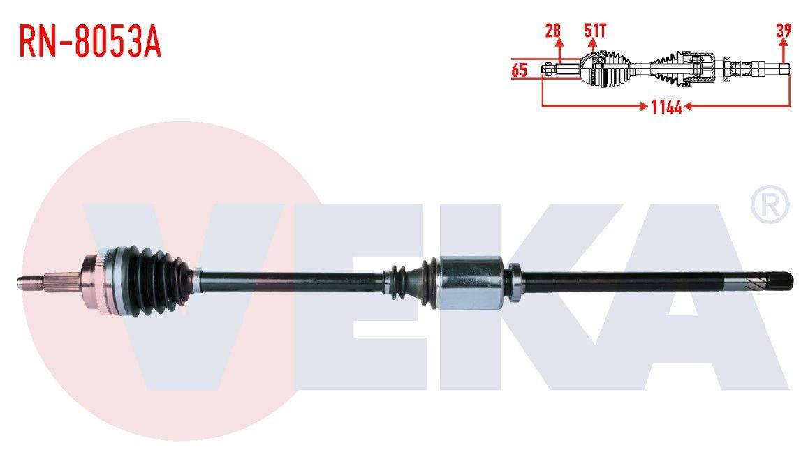 Veka RN8053A Renault Master II (FD) 2.5 dCi Right Axle Complete 1998-2010 — Axles, CV Joints & Boots