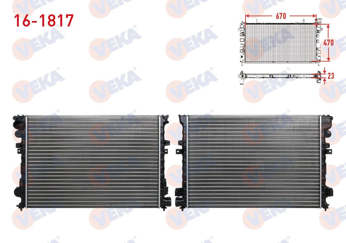 Veka 16-1817 Su Radiator Mechanical Fiat Scudo (220P) 1.9 TD M-T 1996-2006 — Radiators & Fans