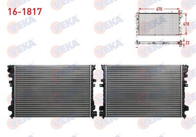 Veka 16-1817 Water Radiator Mechanical Fiat Scudo (220P) 1.9 TD M-T 1996-2006 — Radiators & Fans