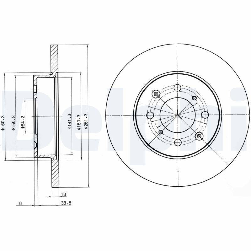 Delphi BG3262 Brake Disc - Solid Design, Dual Pack — Brake Rotors & Drums