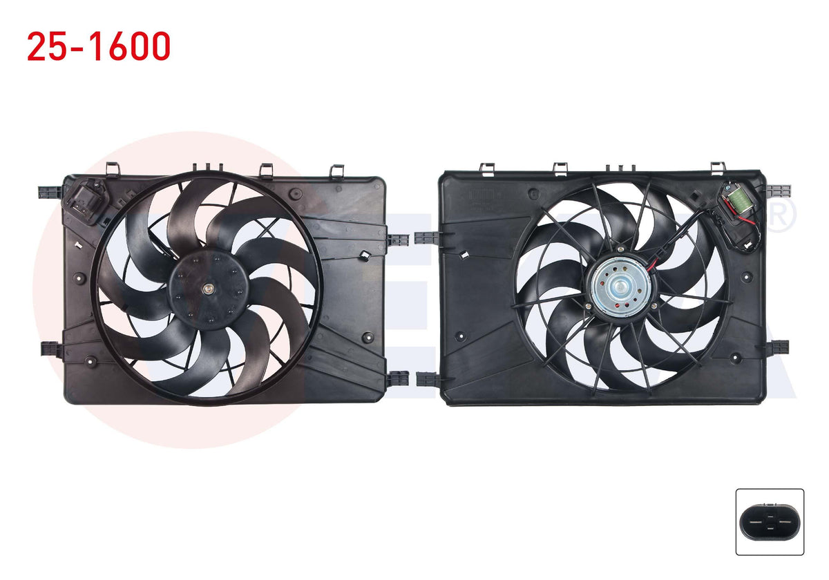 Veka 25-1600 Fan Motor (Su + A/C) with Shroud Heated Opel Astra J 1.3 CDTi 2009-2016 — Motors, Pumps & Antennas