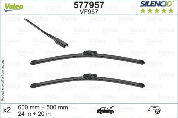 VALEO 577957 Wiper Blade Set - 24 & 20 Inch for Right-Hand Drive Vehicles — Wipers