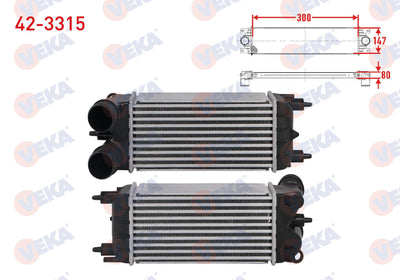 Veka 42-3315 Turbo Radiator (Intercooler) Citroen C5 III 1.6 Thp 150 Hp 2010 — Radiators & Fans