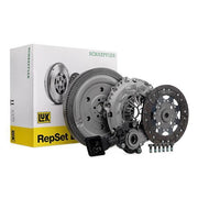 LUK electronic clutch set for Peugeot 5008, View of LUK clutch components LUK Electronic Clutch Set - Compatible with Peugeot 5008 (2010-2016) LUK Electronic Clutch Set for Peugeot 5008 clutch-set, peugeot-5008, luk-products, automotive-parts, car-owners, original-equipment, factory-assembly, vehicle-maintenance, car-repair, ai-generated