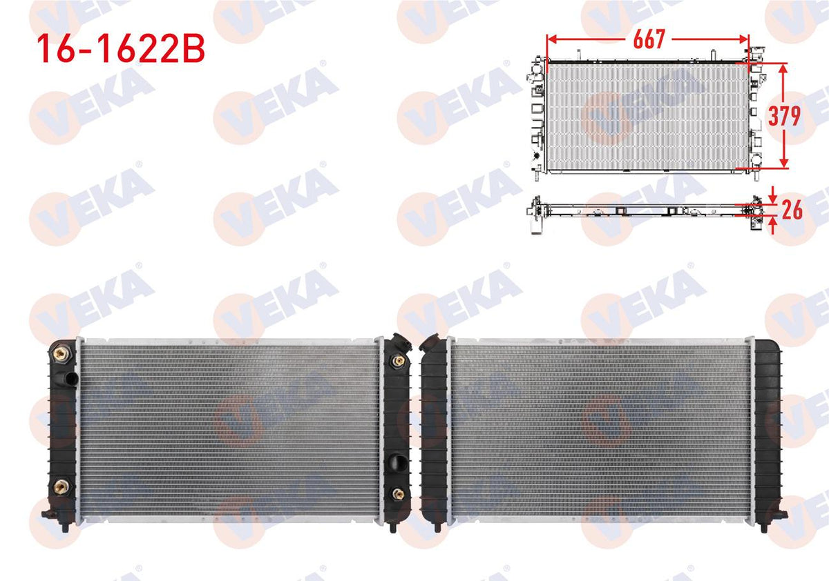 Veka 16-1622B Su Radiator Brazing Chevrolet Blazer S10 4.3 1995-A-T