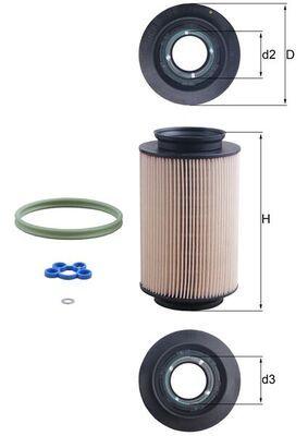 Mahle KX178D Diesel Filter VW Caddy/Golf/Jetta/Touran 1.9-2.0 TDI, A3/Leon/Octavia