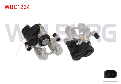 WALBURG WBC1234 Brake Caliper Electronic Left Rear Piston 38mm Disc 300mm Audi A3 2012-/ A3 Cabrio 2016-/ A3 Sportback 2012-/ Golf VII 2012 - 1 Piece