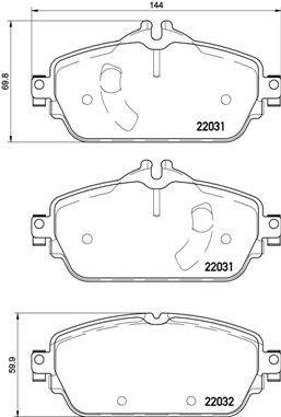 MGA 56322 Brake Pad Front Mercedes W205 C180-C200-C220 / W213 E180-E200-E220 — Brake Pads
