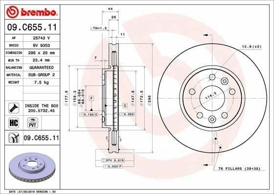 brembo front brake disc set for renault talisman, renault talisman 296x5d brake disk Brembo Front Brake Disc Set for Renault Talisman 2015- 1.6 dCi - 296x5D | 2 Pieces Brembo Front Brake Disc Set - 296x5D for Renault Talisman brembo, brake-discs, renault-talisman, car-parts, brake-system, automotive, mechanics, car-maintenance, ai-generated, vehicle-safety