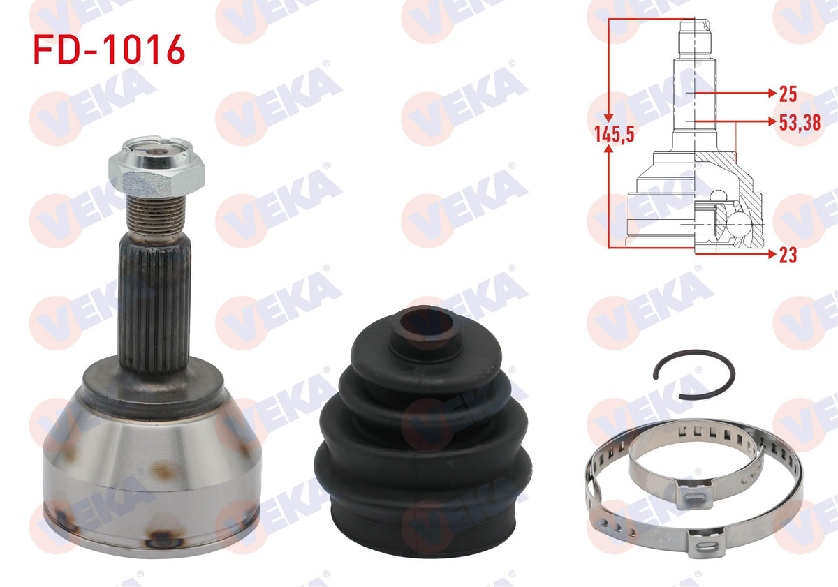 Veka FD-1016 CV Joint Left-Right Front Outer Ford Focus I (Daw — Axles, CV Joints & Boots