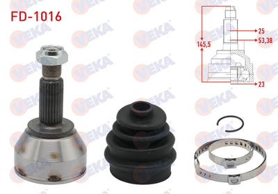 Veka FD-1016 CV Joint Left-Right Front Outer Ford Focus I (Daw — Axles, CV Joints & Boots