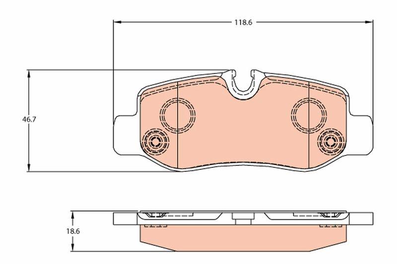 TRW GDB2102 Brake Pad Rear Mercedes-Benz V Series V 200-220 CDI V 250 Bluetec/D Vito W447 14> — Brake Pads