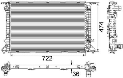 Mahle CR912000S Water Radiator Vag A4 A5 Q5 Macan 07-18 — Radiators & Fans