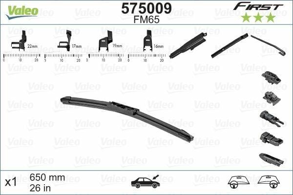 VALEO 575009 Classic Wiper Blade - 26 Inch Multi-Clip Wiper — Wipers