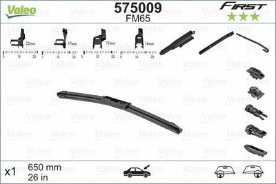 VALEO 575009 Classic Wiper Blade - 26 Inch Multi-Clip Wiper — Wipers
