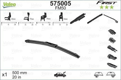 Valeo 575005 Wiper Blade 20 Inch Single Replacement — Wipers