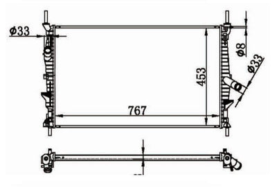MGA 80567 Ford Transit Custom V362 2.2 12 - Water Radiator — Radiators & Fans