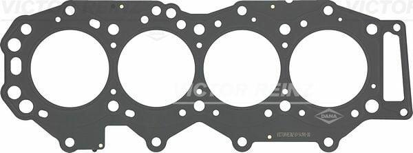 victor reinz cylinder head gasket for mazda b2500, metal backed head gasket specifications, installation view of victor reinz gasket Victor Reinz Cylinder Head Gasket - 0.82 mm Thick, 94 mm Diameter | Mazda B2500 Owners & Mechanics Victor Reinz Cylinder Head Gasket for Mazda B2500 victor-reinz, cylinder-head-gasket, mazda-b2500, car-parts, mechanics, automotive-repair, engine-sealing, gaskets, replacement-parts, ai-generated