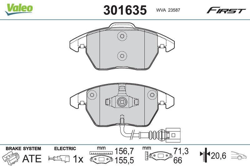 Valeo 9001002 Fte Front Brake Pad-Kablolu-17,2 mm (VW Caddy 04-15 Golf 04-14 Passat 06-11 Polo 10 — Brake Pads