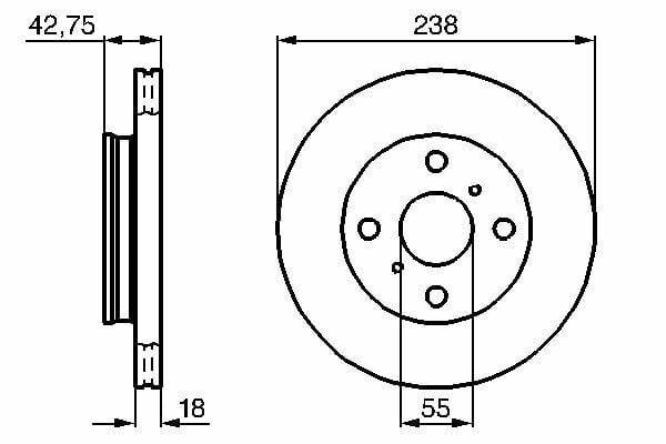 BOSCH Brake Disc 0986478438 - 2 Pieces for Toyota — Brake Rotors & Drums