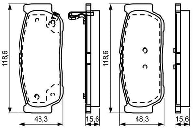 Bosch 0986495315 Rear Brake Pad Set Disc Brake for 06 Radius 2.7Xdi 20V 163Hp — Brake Rotors & Drums