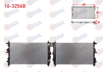 Veka 16-3256B Water Radiator Brazing Opel Astra J 1.4i A-T Ac + /-2009-2016 — Radiators & Fans