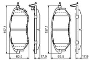 bosch brake pads for legacy forester front view, bosch brake pads technical specifications, high performance brake pads by bosch BOSCH 0986494679 - High Performance Brake Pads for Legacy Forester | 13-Legacy-Forester BOSCH Fren Balata Ön - High Performance Brake Pads bosch, brake-pads, car-parts, legacy-forester, high-performance, mechanics, drivers, auto-accessories, ai-generated, car-maintenance