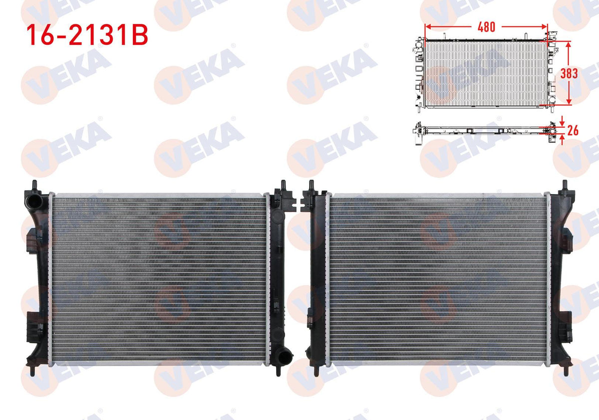 Veka 16-2131B Su Radiator Brazing Hyundai Accent Blue 1.6 CRDi M-T 2012