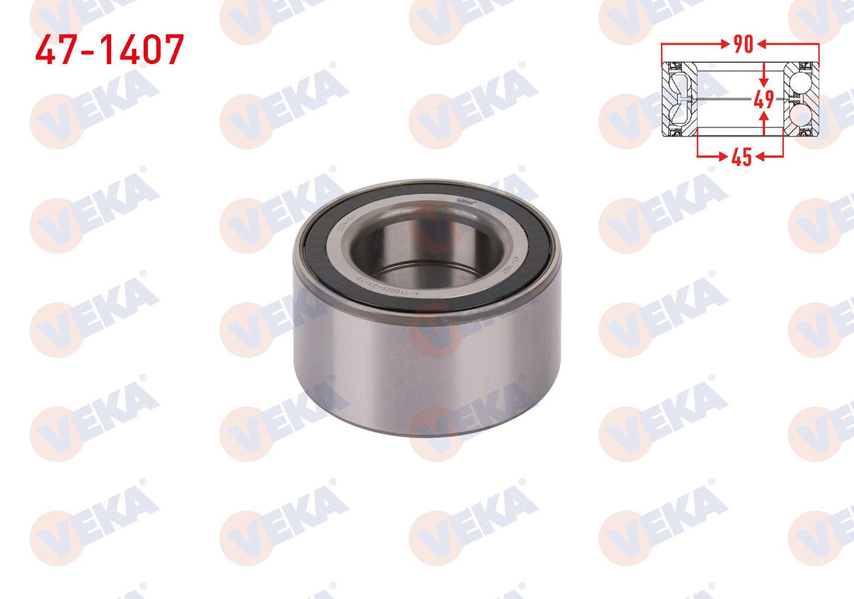 Veka 47-1407 Front Wheel Bearing Left-Right ABS Okuyuculu 49X90x45 BMW 3 Series (E90) 320 D-330 Xd-335 Xi X-Drive 2005-2011 / 5 Series (E60) 530 i-530 D 2003-2010 / X3 (E83) 2.0 D-3.0 D 2004-20