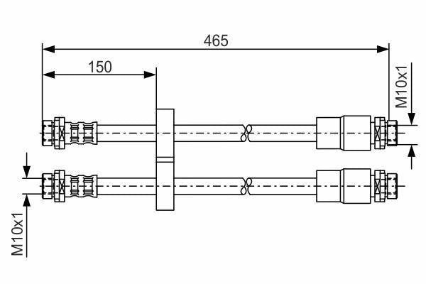 BOSCH Brake Hose 1987476125 — Brake Hydraulics