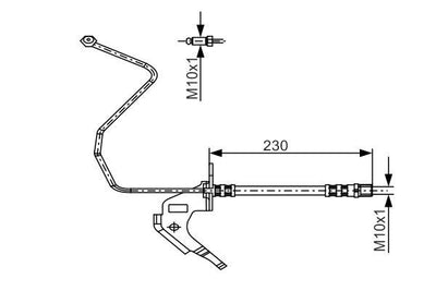 Bosch 1987481162 Brake Hose Borulu Opel Astra G /H Combo C (with Brake Drum Brake) Rear Right — Brake Hydraulics