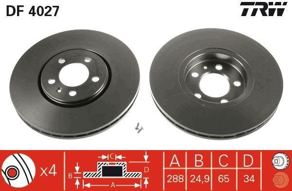 TRW Brake Disc for VW Golf IV, Bora, Polo — Brake Rotors & Drums