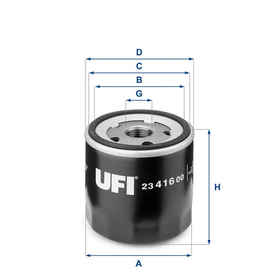 Ufi 23.416.00 Oil Filter VW Transporter-Lt 28-35 — Oil Filters