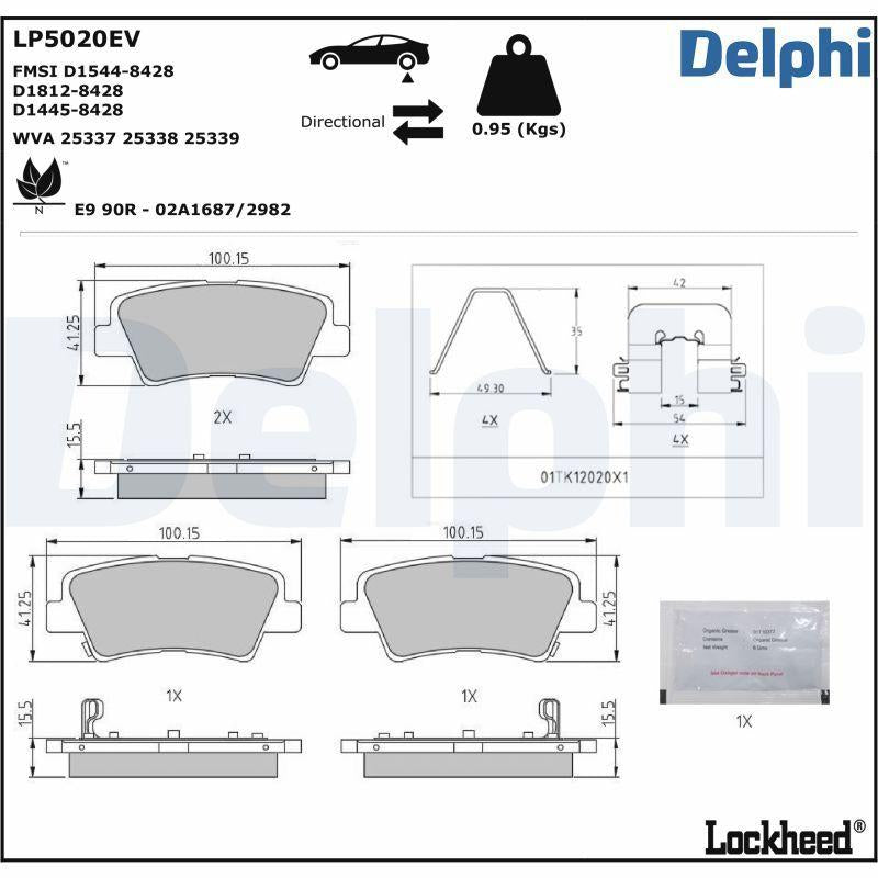 Delphi LP5020EV Brake Pad (Electric) — Brake Pads