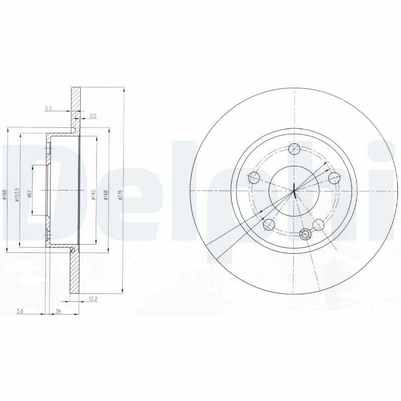 Delphi BG3840 Front Brake Disc for Mercedes W169 (2004-2011) — Brake Rotors & Drums