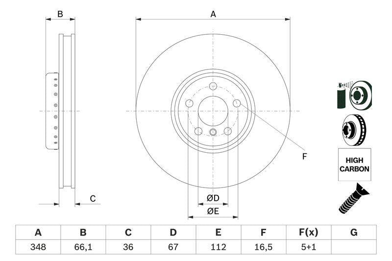 BOSCH Disc Front (Ad) 0986479F59 — Brake Rotors & Drums
