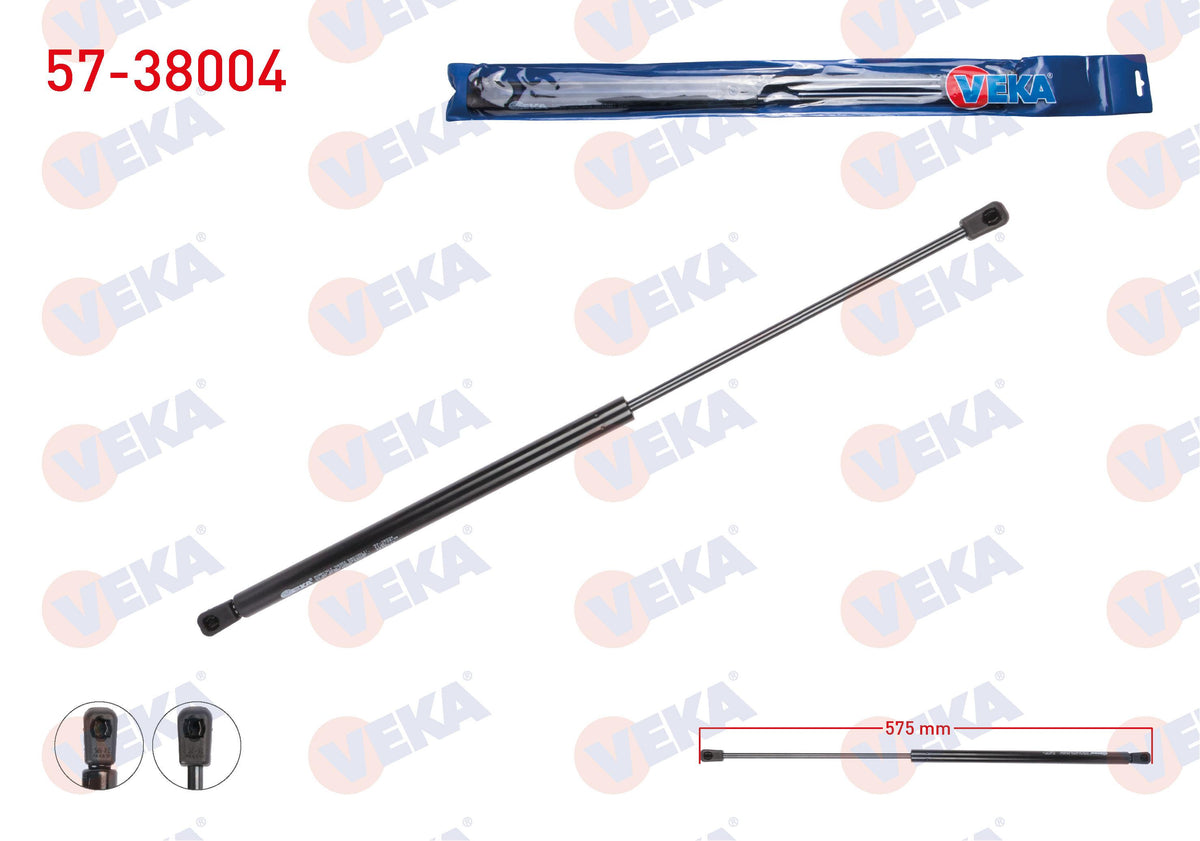Veka 57-38004 Motor Hood Gas Strut 575mm / 330N Seat Leon (1M1) 1999-2006 / Toledo II (1M2) 1999-2006 | Set of 2
