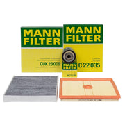 Mann Volkswagen Golf 7 Maintenance Filter Set, Oil filter for Volkswagen Golf 7, Air filter for Volkswagen Golf 7, Cabin filter for Volkswagen Golf 7 Mann Volkswagen Golf 7 1.0 TSI Maintenance Filter Set - Includes Oil, Air, and Cabin Filters | Ideal for Golf 7 Owners Volkswagen Golf 7 Maintenance Filter Set | Mann volkswagen-golf-7, filter-set, auto-maintenance, mann-filters, car-care, automotive-repair, oil-filter, air-filter, cabin-filter, ai-generated