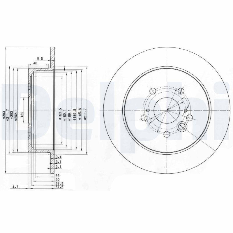 Delphi BG3691 Brake Disc (Twin Pack), Deliksiz — Brake Rotors & Drums